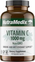Witamina NutraMedix C 1000mg - Suplement przeciwutleniaczy dla immunologicznego wsparcia i zdrowia serca - Witamina C z kwasu askorbinowego - Wegan, Non-GMO (120 Kapsułki wegetariańskie)