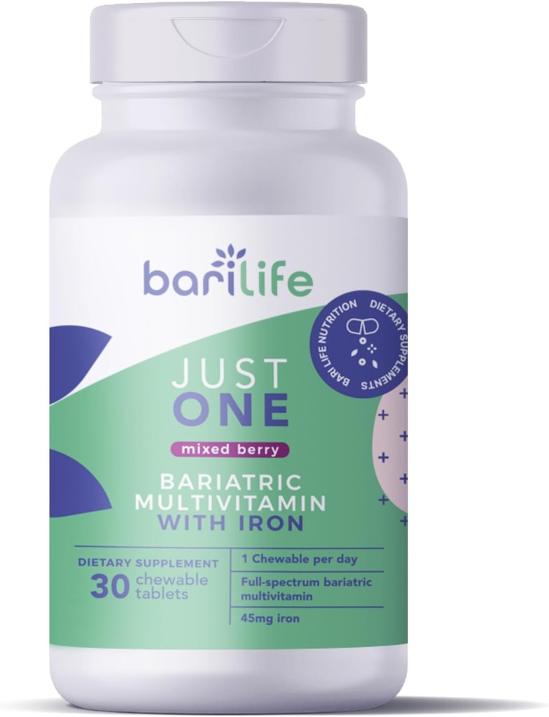 Bari Life Just One Chewable, raz dziennie Bariatryczny Multivitamin i żelaza