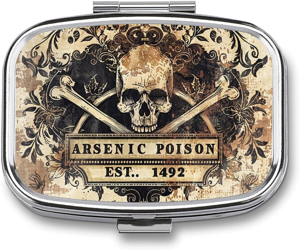 Metal 2 Command Pill Organizer Travel Friendly Portable Compact Pill Box Cute Pill Case to Hold Vitamins, Halolaj, kiegészítők, Gyógyszerek, Tabletta Purse, Pocket. (1492.)