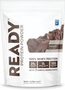 Ready® Protein Powder – 25g Whey Protein, 120 kalorij, 0g Dodani sladkor – 7 enostavnih sestavin – Brez umetnih dodatkov – Gluten-free, Clean & Natural – Čokolada (1 funt)