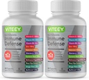 VITEEY 11 in 1 Integratore di Supporto Immune - Difesa Immune con Vitamina D3, B6, Echinacea, Turco, Rosa-HIPS, Selenio, BioPerine, Ginger, Vitamina Elderberry C e Zinco - 120 Conte