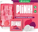 Plink! Yetişkinler və Uşaqlar üçün Fizzy Electrolyte Tablets - Pomegranate Berry, 48ct - Family-Friendly Daily Hydration - Aşağı Sugar, Vegan, Keto Dostu, GMO