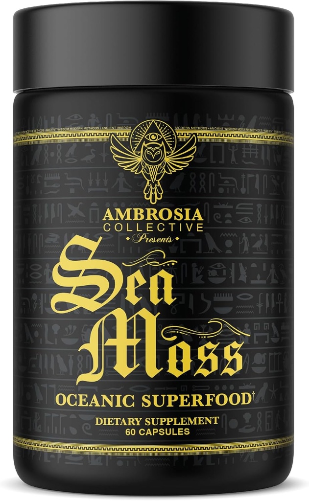 Ambrosia Irish Sea Moss כמוסות | High Dose 500 מ"ג / משרת | Made with Organic Sea Mosss