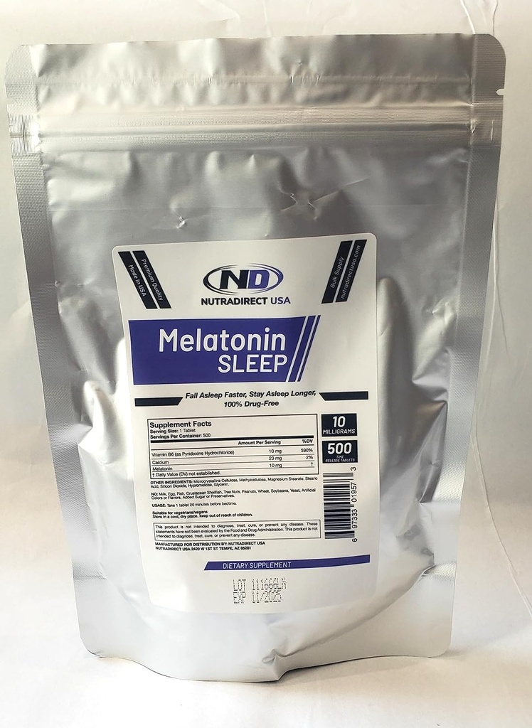 NutraDirect Melatonin 10mg Vaxt - 500 Tablet