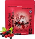 PowderVitamin Electrolytes Powder Plus (20 portioner) Raspberry Electrolyte Powder Zero Calorie Keto,0 Sugar, No Maltodextrin,1000mg Potassium,120mg Calcium,120mg Magnesium, Rosa Himalaya Salt