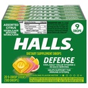 HALLS Defense Assorted Citrus Vitamin C Drops, 20 스틱의 9 드롭 (180 총 드롭)