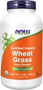 Now Foods Supplements, Certified Organic and Non- GMO, Hvede Grass Powder, Green Superfood, 9-Ounce