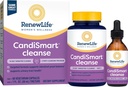 Renew Life Adult Cleanse - CandiSmart - Programma di pulizia del lievito di 15 giorni - Kit 2 pezzi - Gluten & Dairy Free - 60 capsule vegetariane + 1 Fl. Oz. Tintura