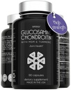 SuperSelf Glucosamine Chondroitin MSM with Turmeric - High Strength Joint Support Supplement for Adults Men & Women - 90 Capsules - 1500mg Glucosamine Sulfate per Serving - Joint Health