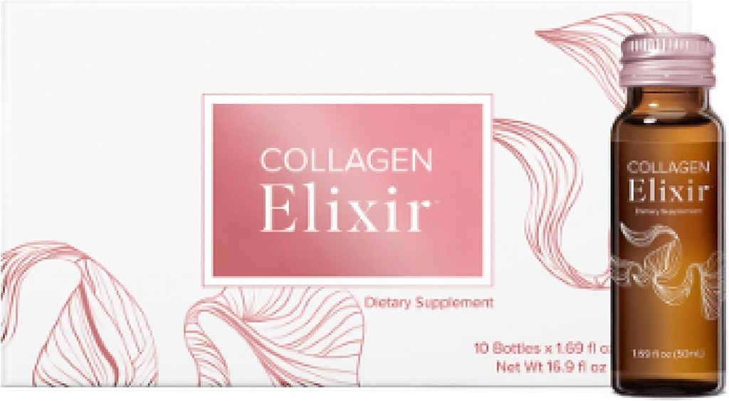 Isagenix Collagen Elixir - Marine Collagen Peptides ilə İçki - Vitamin C, sink və Biotin ilə Gənc Görünüş dəstək - 50 mL