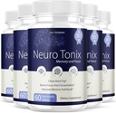 (5 Pack) Neurotonix Suplemento de Memória - Fórmula Oficial - Neuro Tonix Comprimidos de Memória para Foco e Memória, Neruotonix Pílulas Suplemento de Cérebro, Neuro Tonix Fórmula Avançada Máximo (300 Cápsulas)