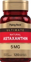 Piping Rock Astaxanthin Supplemento 5mg | 120 capsule di softgel | da Haematococcus Pluvialis Algae Extract | Non-GMO, Gluten Free