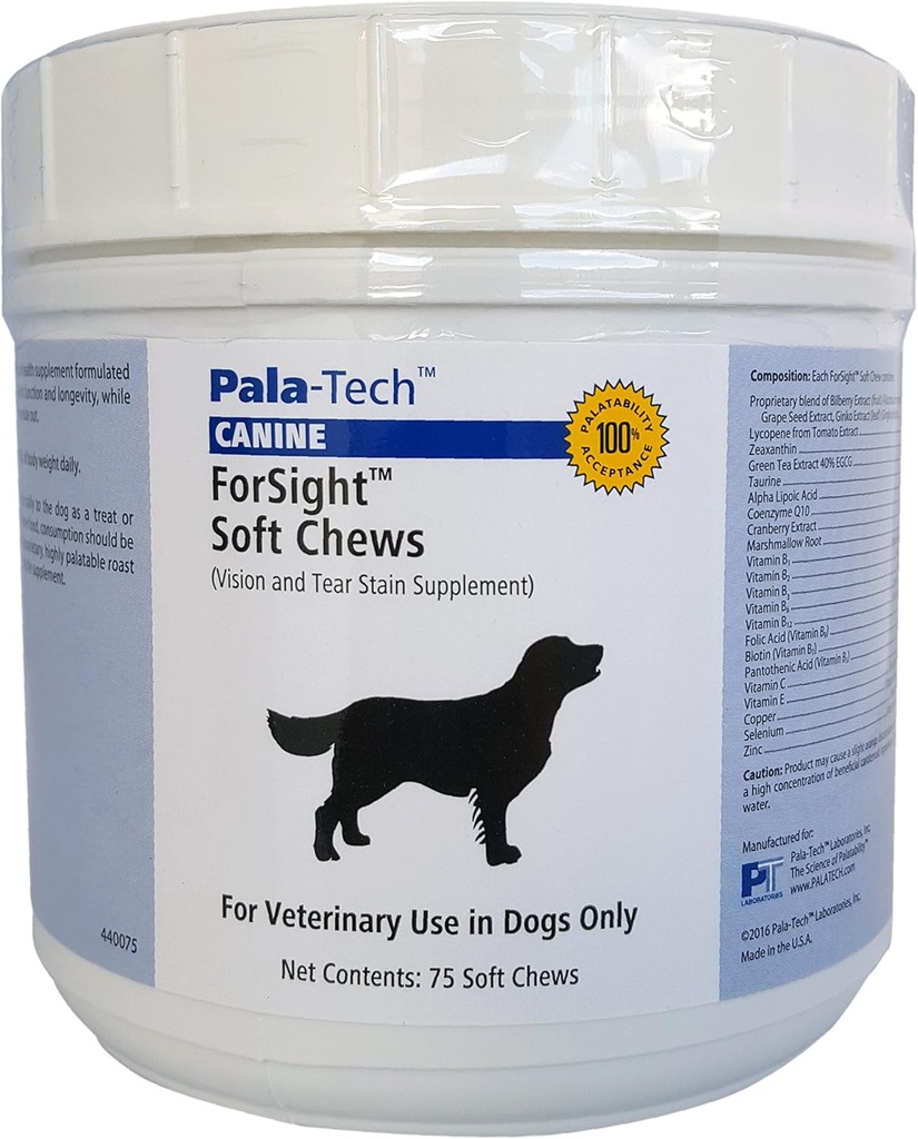PalaTech Canine Forsight Petite Soft Chews - 개를위한 눈물 얼룩 Chews - Canine Eye Supplement - 지원 눈 건강 - 개 눈 감염 치료를위한 완벽한