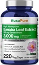 NusaPure Banaba Hoja 20:1 Extracto, 150 mg Equivalente a 3.000 mg Caps de Veg, 220 Days Supply (No-GMO & Vegan) 2% Corosolic Acid