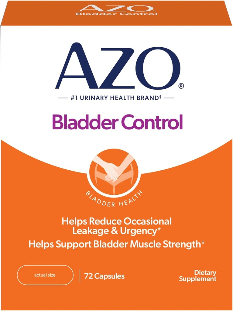 AZO Bladder Control with Go-Less Daily Supplement | Hilft, kirchliche Not, Leckage durch Lachen, Niesen und Bewegung zu reduzieren † 72 Kapseln