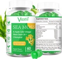 2 Pack Organic Irish Sea Moss Gummies with Black Seed Oil, Chlorophyll - Thyroid, Mood, Energy & Immune Support - Women & Men, Adult & Kid - 120 Vegan Gummies