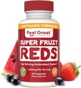 Les grans vitamines són superfruites Reds AKoxidant Superoxidant de Polfotonols per anti-Aping & Imguune Implementació de l'Imgueu Acai, Mangosten, Peomburte, Bluebery, & Més de Beauy 60 Capules