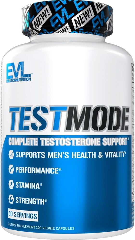 Evlution Nutrition TestMode - Visiška testosterono parama - Testosteronas papildymas vyrams - Palaiko vyrų sveikatą ir gyvybingumą - Performance, Stamina & Stiprumas - 50 Paslaugos - 100 Veggie kapsulės