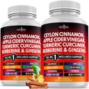 Ceylon Cynamon, Turmeric, Jabłko Cydr Ocet, Ginseng, Aloe Vera, Berberine Plus Banaba, Ginger Root - 120 Count