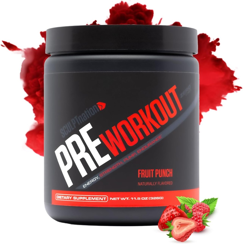Sculpt Nation by V Shred PreWorkout - Premium Pre Workout Pulveris ar aminoskābēm Ultimate veiktspēju, izturība, un enerģijas atbalsts, augļu pūderis - 30 Kalpo