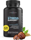 Livingood Daily Stressi Support, 12-in-1 Täydennys Ashwagandha, Reishi Sieni, B6-vitamiini, Adaptogeeninen Yrtit & Magnesium, Tukee Mieliala & rauhallinen, Gluteeniton, Vegaani, 60 Kasvissyöjä Kapselit