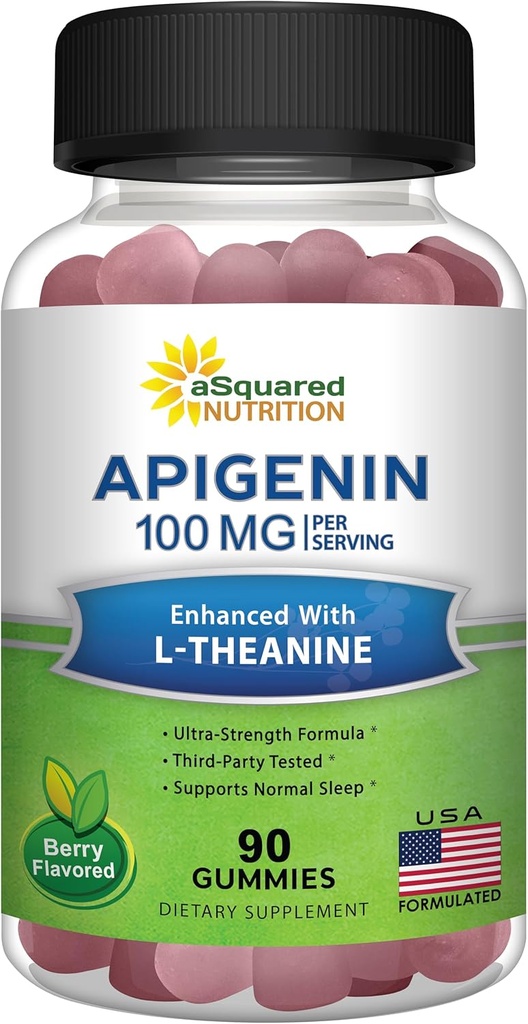 Apigenin 100mging with L-theanine 100mg Gammy - Apigenin Supplement for supplement - Real Real Resultive to Capsule, Pil, Science & Teal - 2 presenting