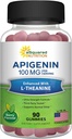 Apigenin 100mg su L- Theanine 100mg Gummies - Apigenin Addition for Sleep - Natural Extract Gummy Alternative to Capsules, Pills, Mills & Tea - 2 Per Tarnauti
