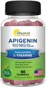 aSquared Nutrition Apigenin 100mg with L-Theanine 100mg Gummies - Apigenin Supplement for Sleep - Natural Extract Gummy Alternative to Capsules, Pills, Powder & Tea - 2 Per Serving