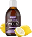 5X Ultimate Power Omega 3 Ikan Oil Liquid, Fish Oil Suplemen dengan DHA dan EPA Omega3 Fatty Acids, Potency Tinggi Omega 3 dengan Vitamin D, 7.60 floz, Lemon Flavor