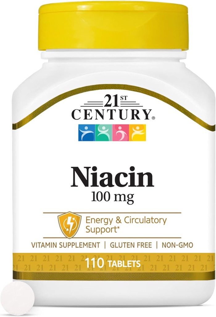 21. Yüzyıl Niacin Tabletleri, 100 mg, 110 Kont