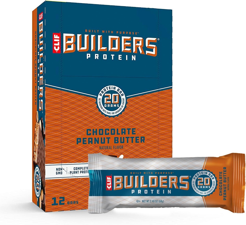 Clif Builders - Protein Bárok - Csokoládé Mogyoróvaj Flavor - 20g protein - Glutén mentes (2.4 Ounce, 12 gróf)
