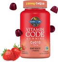 Jardí de Codi Vivida CoQ10 Grudes 150 mg, Coenzyme Q10 per a la salut del cor, Producció d'Energia i salut assajant + Prebiòtics i Probiòtics per a Digestion, No-GMO, Guten-Free, 60 Strawberry Gabytes