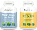Tīri holistisks magnija malāts 400mg + D3 vitamīns 125mcg K2 MK7 90mcg - 270 tabletes un 150 kapsulas - Veģetārisks paka - Ražots ASV