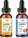 2 Pack Magnesium Liquid drops Sugar-Free Pineapple " Strawberry Flavor