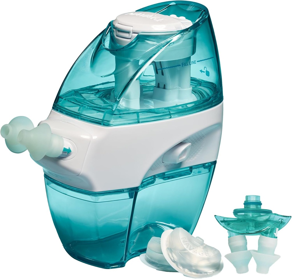 Navage Multi-User Bundle - Navage namakalni sistem - Saline Nasal Rinse Kit z 1 Nose Čistilec, 30 Solne komore, in Extra Nasal Dock in Par nosnih blazin