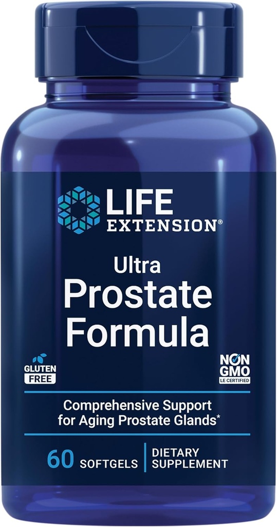 Hidup Extension Ultra Prostate Formula, Saw Palmetto for Men, pygeum, stinging Nettle Root, lycopene, Prostate Health, Urination Flow, PSA, Non-GMO, Gluten-Free, 60 softgels