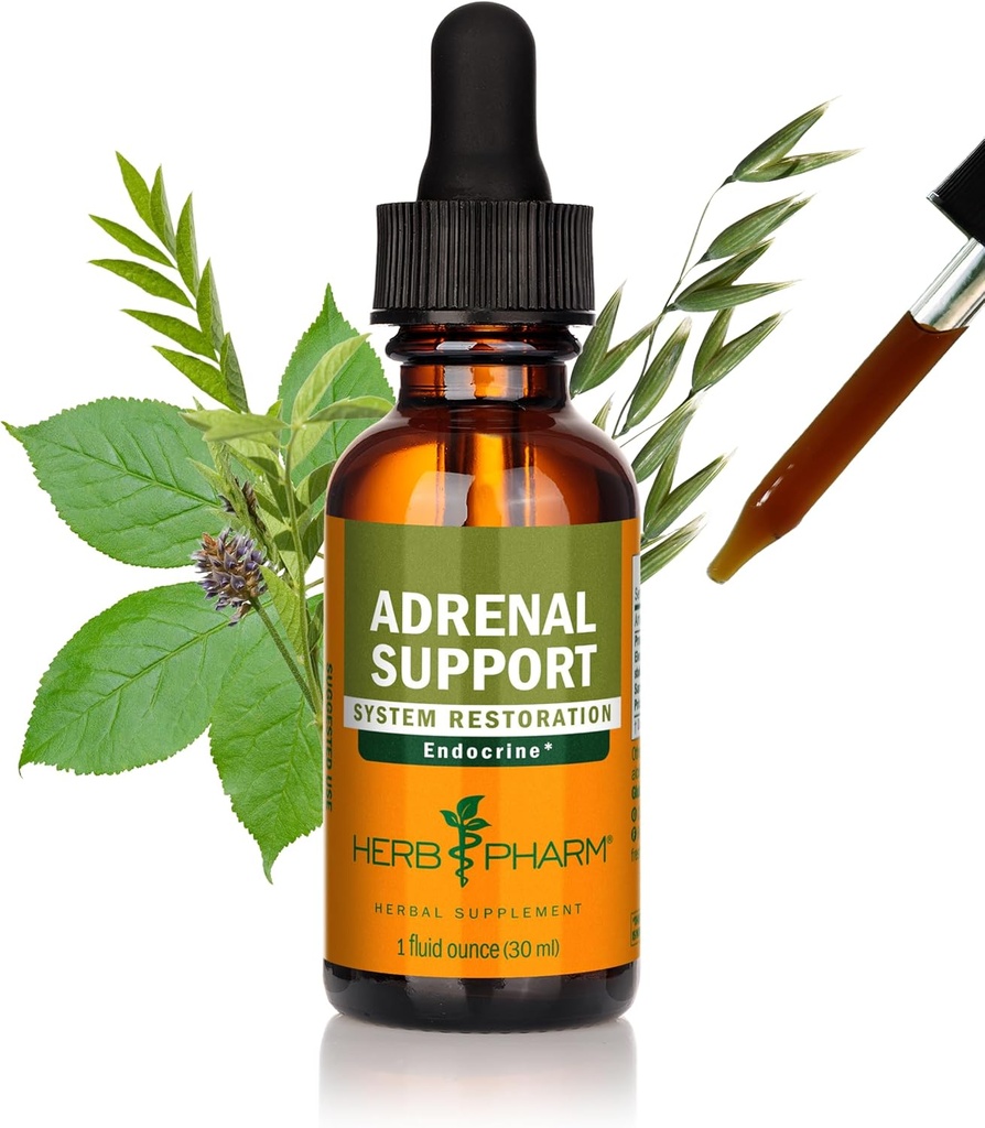 Herb Pharm Adrenal Support Vedel Taimne valem koos Eleuthero ja lagritsa Vedelik Ekstraktid - 1 Ounce