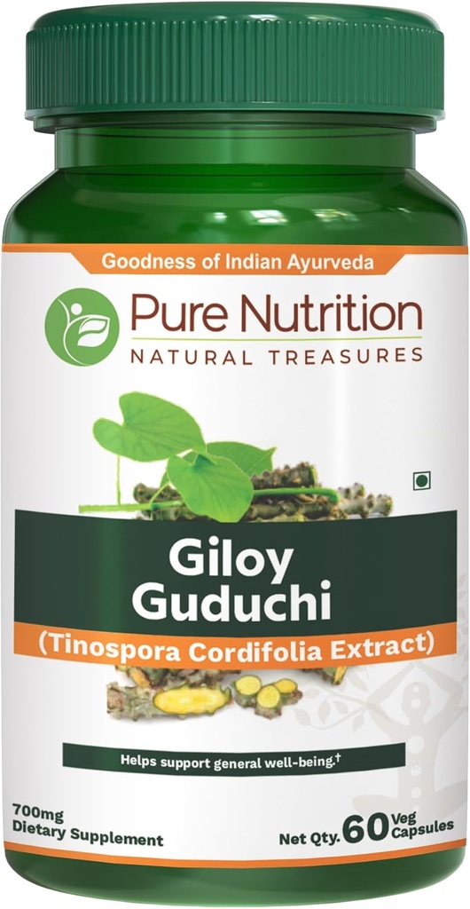 Pure Nutriton Giloy Guduchi Extract 700mg kapsula. Ez GMO | Once Daily | 60 Days Supply.