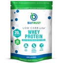 BioTrust Low Carb Lite, Low Calorie Protein Powder - Low Carb, Sugar Free, Low Sodium, Keto Protein Powder - 20g Grass-Fed Whey Protein Isolate with Digestive Enzymes - Unflavored, 14 Servings