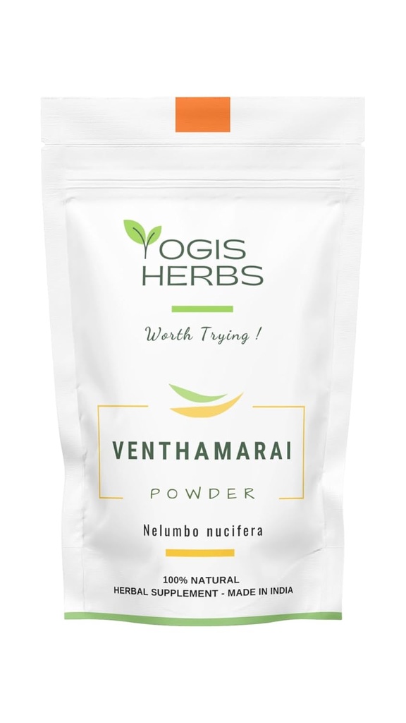 YOGIS HerBS Venthamarai אבקת לוטוס לבן - Nelumbo Nucifera - 1 lb Fresh & Pure