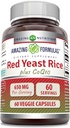 Чудові формули Червоний Yeast Рис 600 Mg Plus Coq10 50 Mg Veggie Capsules Supplements Non-GMO Gluten Free Made in USA (60 Count)