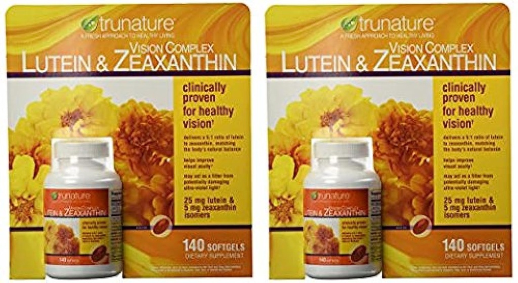 Trunature Vision Complex Lutein and Zeaxanthin Supplement, 140 Count (2 Packs)