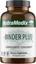 NutraMedix Binder Plus - כולל Toxin Binder & Body Detoxifier - Prebiotic Antioxidant Support + Inulin, Bentonite, Aloe Vera, הפעיל Charcoal, Fulvic מינרלים & Chitosan (120 קפסולות)