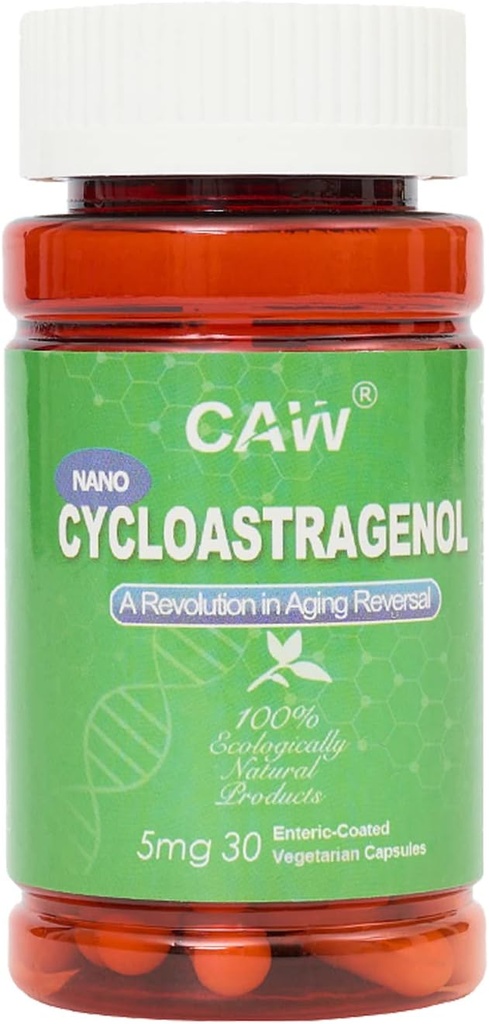 CAW Telomere Supplement | Anti- vananemist Telomere Pikkus | DNA parandusraku tervis | Nanotsükloastragenool 5Mg 30Enteric- kaetud kapslid 1 pudel