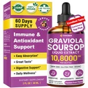 Graviola Soursop Leaf Extract Liquid - Soursop Bitters Liquid, Support Immune, Relax, Liver and Sleep, Sugar & Alcohol-Free, Highly Absorbable Formula, Passion Fruit Flavor, 2 Fl Oz