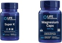 Life Extension Super K Vitamin K1, K2 MK-7, MK-4, Vitamin C och Magnesium kapslar 500mg, hjärta, ben, arteriell hälsa