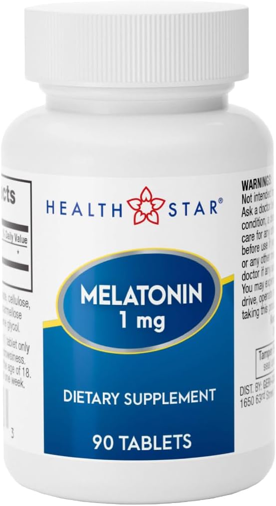 GeriCare Melonatin 1mg Support, Gentle Nighttime Sleep Aid, Non- Habit Forming, Helling Provenity Relaxation & Revolful Sleep, Jet Lag Recovery, and Better Nighttime Rest, 90 Tablet
