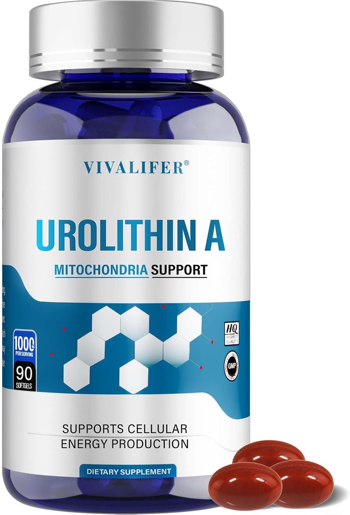 1000 MG Urolithin A Supplement, 90 Softgels Powerful Antioxidants for Healthy Aging and Enhanced Mitochondrial Support, Cell Repair