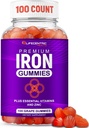 LifeCentricHealth Gummies de ferro para adultos e nenos | Biotin Zinc Vitamin B Folic Acid Gummies | Vegan Gluten gratis para mulleres e homes