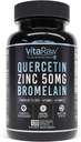 Quercetin med Bromelain 500mg kapslar, stöder immunsvar, gemensamt komfort och övergripande Wellness - Vitamin C, Zink 50mg, & Vitamin D3 5000 IE - Immunity Health Pills
